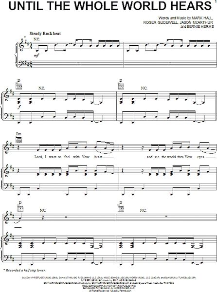 open zoom image for Until The Whole World Hears - Piano/Vocal/Guitar, New, Main