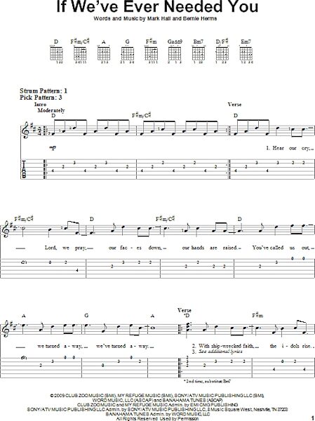 open zoom image for If We've Ever Needed You - Easy Guitar with TAB, New, Main