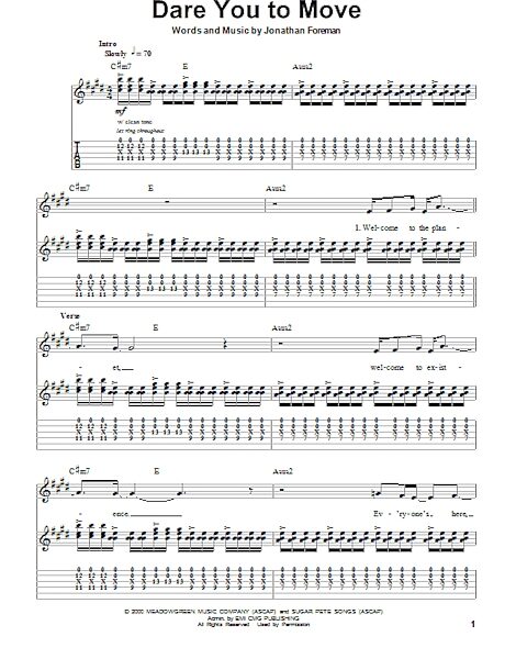 open zoom image for Dare You To Move - Guitar Tab Play-Along, New, Main