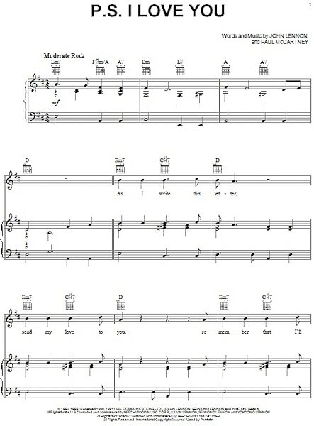 open zoom image for P.S. I Love You - Piano/Vocal/Guitar, New, Main