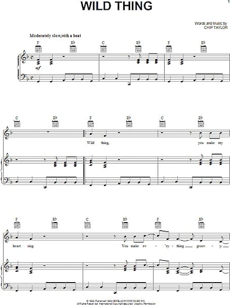 open zoom image for Wild Thing - Piano/Vocal/Guitar, New, Main