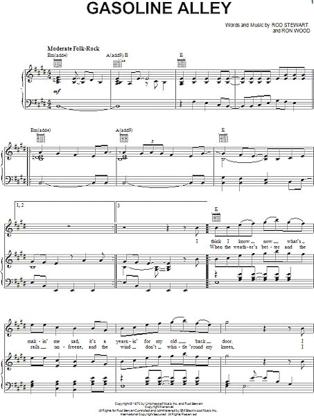 open zoom image for Gasoline Alley - Piano/Vocal/Guitar, New, Main