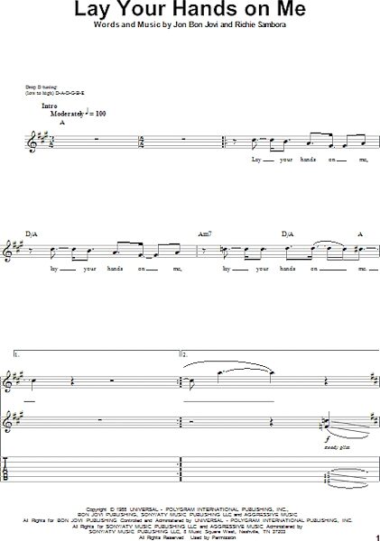 open zoom image for Lay Your Hands On Me - Guitar Tab Play-Along, New, Main