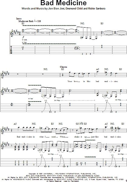 open zoom image for Bad Medicine - Guitar Tab Play-Along, New, Main