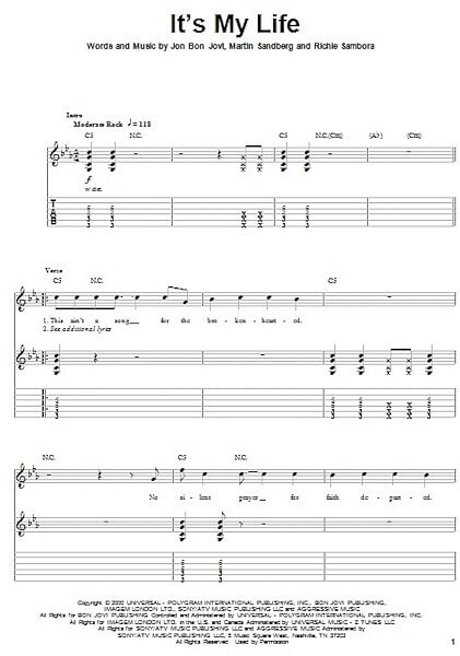 open zoom image for It's My Life - Guitar Tab Play-Along, New, Main