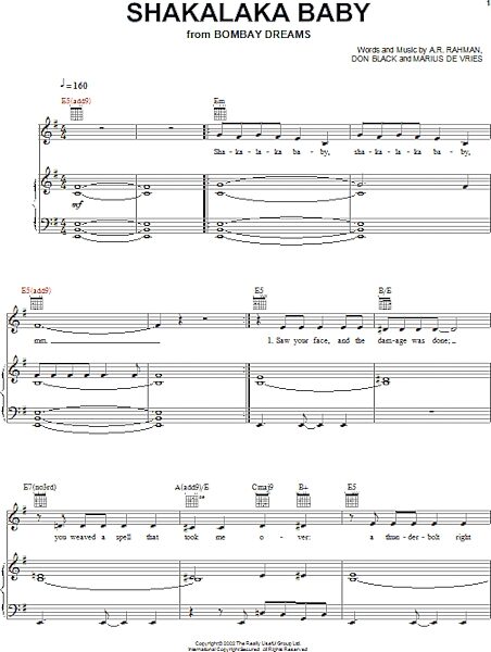 open zoom image for Shakalaka Baby - Piano/Vocal/Guitar, New, Main