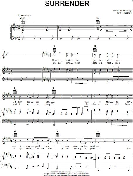 open zoom image for Surrender - Piano/Vocal/Guitar, New, Main