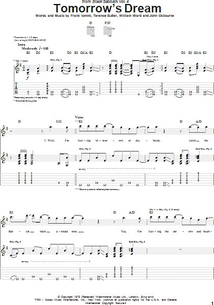 open zoom image for Tomorrow's Dream - Guitar TAB, New, Main