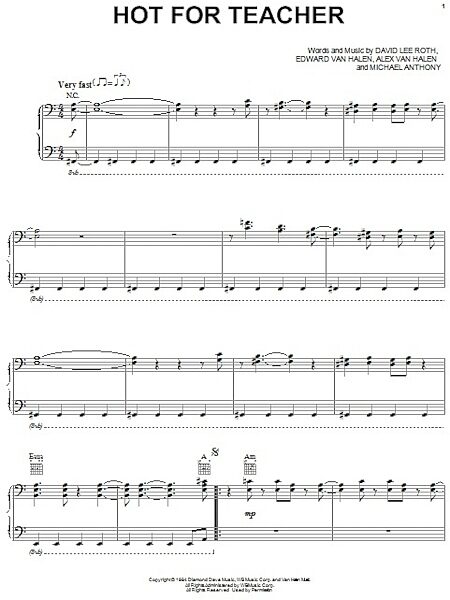 open zoom image for Hot For Teacher - Piano/Vocal/Guitar, New, Main