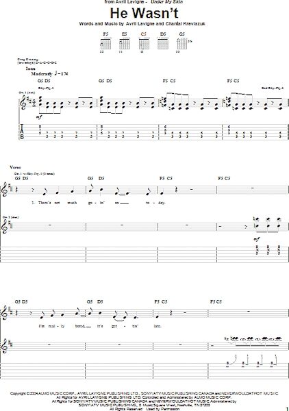 open zoom image for He Wasn't - Guitar TAB, New, Main