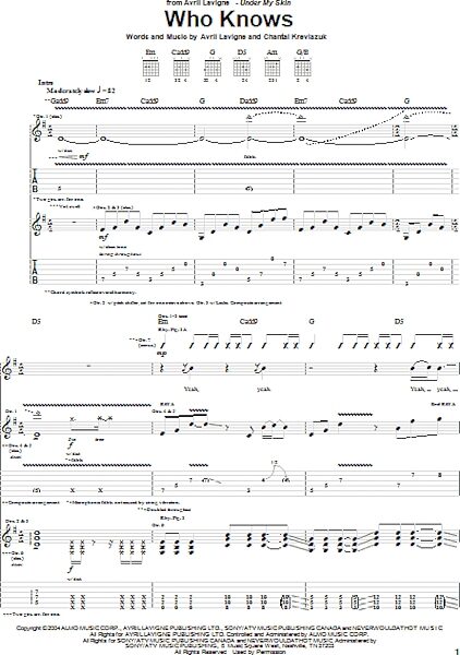open zoom image for Who Knows - Guitar TAB, New, Main