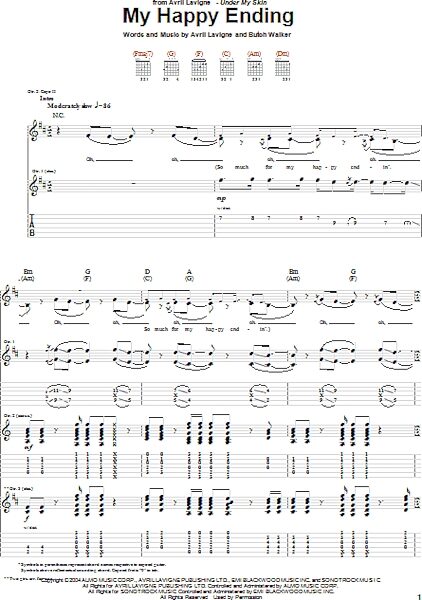 open zoom image for My Happy Ending - Guitar TAB, New, Main