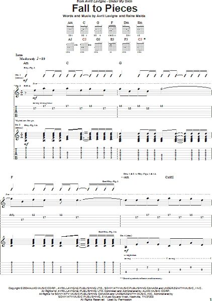 open zoom image for Fall To Pieces - Guitar TAB, New, Main