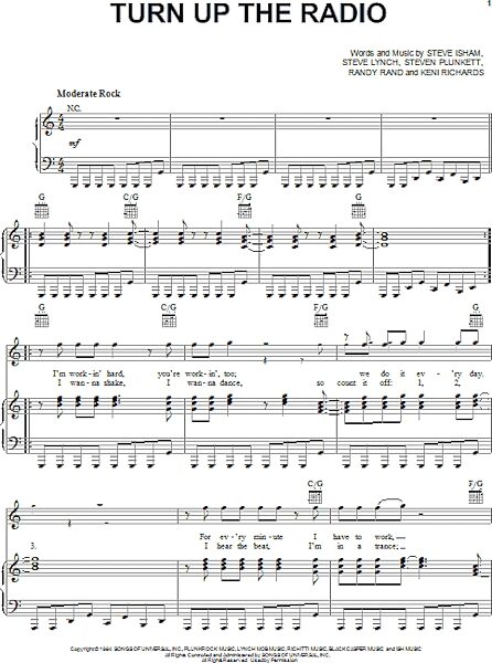 open zoom image for Turn Up The Radio - Piano/Vocal/Guitar, New, Main