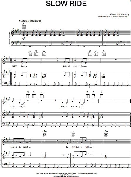 open zoom image for Slow Ride - Piano/Vocal/Guitar, New, Main