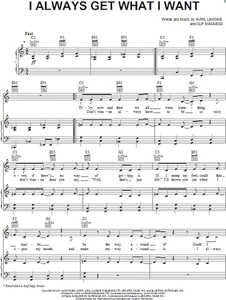 open zoom image for I Always Get What I Want - Piano/Vocal/Guitar, New, Main