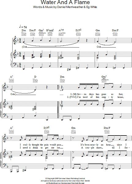 open zoom image for Water And A Flame - Piano/Vocal/Guitar, New, Main
