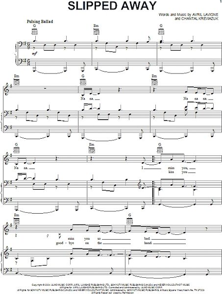 open zoom image for Slipped Away - Piano/Vocal/Guitar, New, Main
