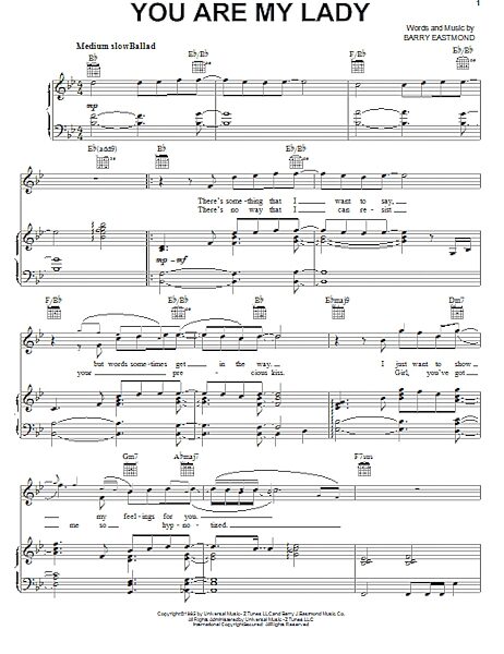 open zoom image for You Are My Lady - Piano/Vocal/Guitar, New, Main