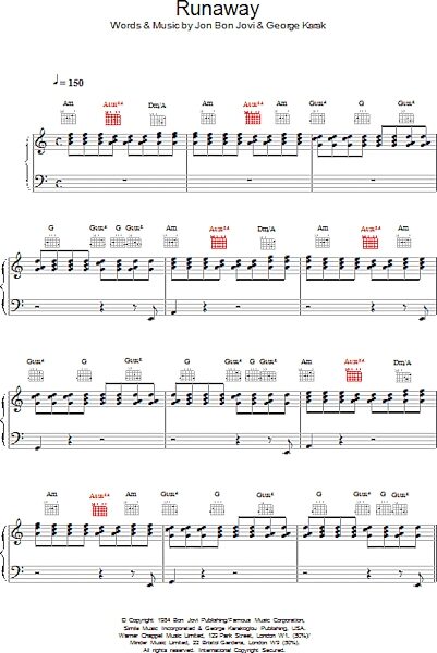 open zoom image for Runaway - Piano/Vocal/Guitar, New, Main