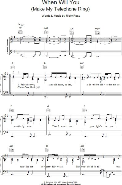 open zoom image for When Will You (Make My Telephone Ring) - Piano/Vocal/Guitar, New, Main