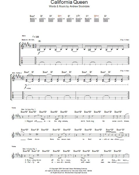 open zoom image for California Queen - Guitar TAB, New, Main