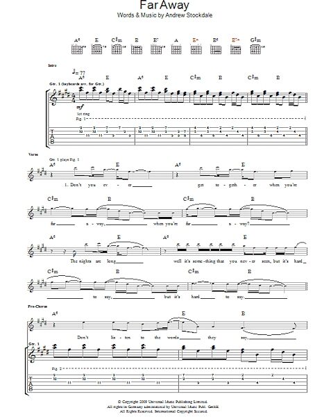 open zoom image for Far Away - Guitar TAB, New, Main