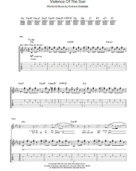 open zoom image for Violence Of The Sun - Guitar TAB, New, Main