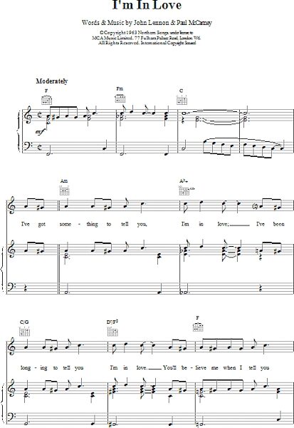 open zoom image for I'm In Love - Piano/Vocal/Guitar, New, Main
