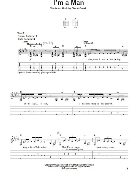 open zoom image for I'm A Man - Easy Guitar with TAB, New, Main