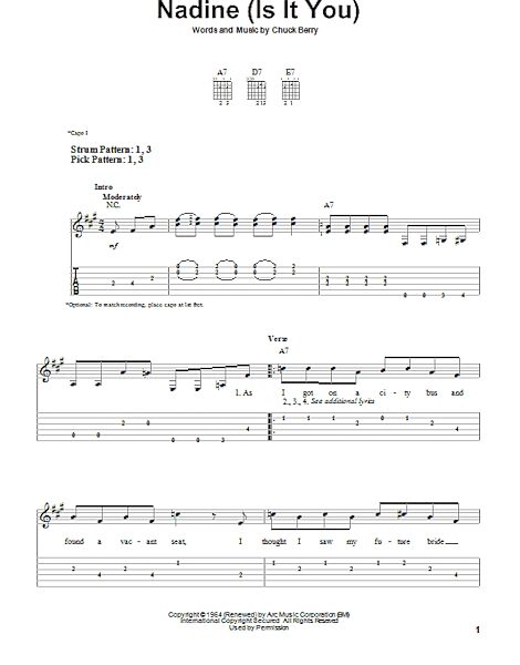 open zoom image for Nadine (Is It You) - Easy Guitar with TAB, New, Main