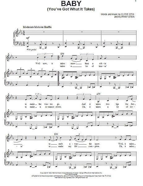 open zoom image for Baby (You've Got What It Takes) - Piano Vocal, New, Main