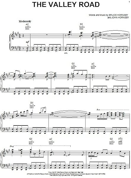 open zoom image for The Valley Road - Piano/Vocal/Guitar, New, Main