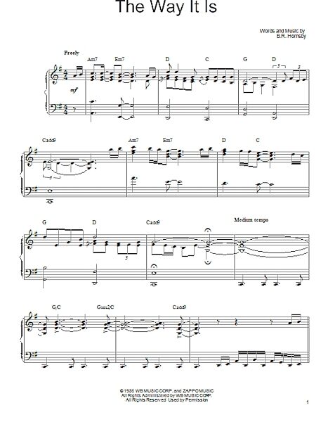 open zoom image for The Way It Is - Piano/Vocal/Guitar, New, Main