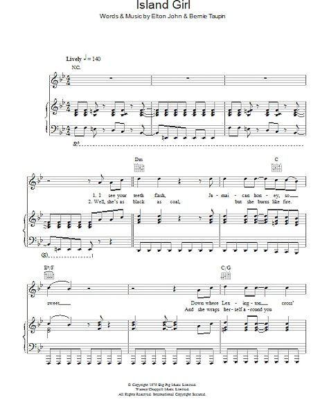 open zoom image for Island Girl - Piano/Vocal/Guitar, New, Main