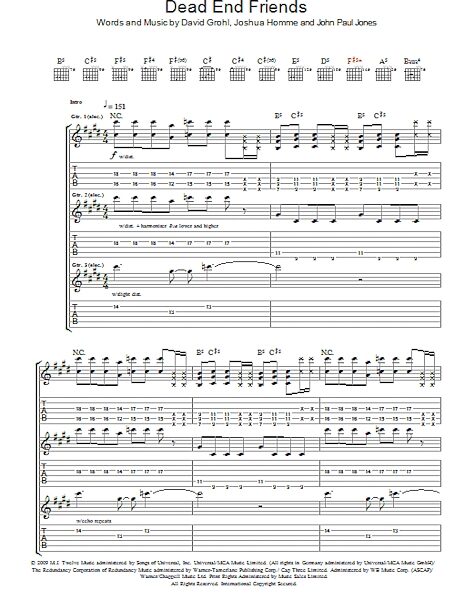open zoom image for Dead End Friends - Guitar TAB, New, Main