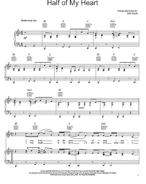 open zoom image for Half Of My Heart - Piano/Vocal/Guitar, New, Main