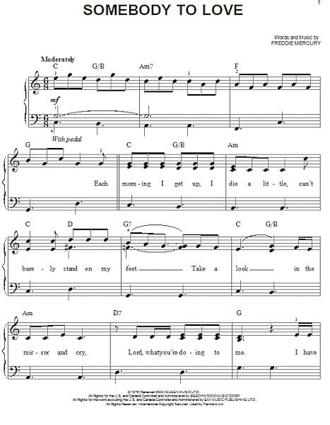 open zoom image for Somebody To Love - Easy Piano, New, Main