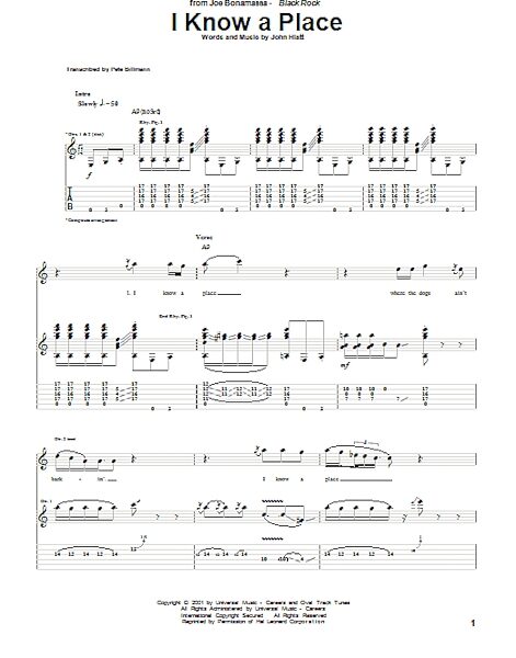 open zoom image for I Know A Place - Guitar TAB, New, Main