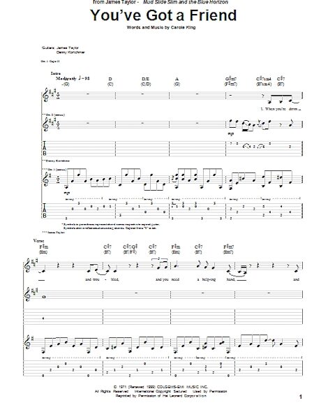 open zoom image for You've Got A Friend - Guitar TAB, New, Main