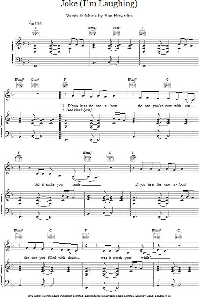 open zoom image for Joke (I'm Laughing) - Piano/Vocal/Guitar, New, Main