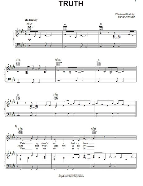 open zoom image for Truth - Piano/Vocal/Guitar, New, Main