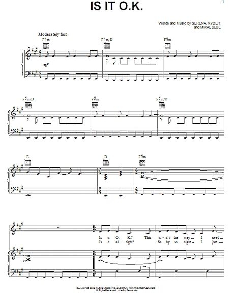 open zoom image for Is It O.K. - Piano/Vocal/Guitar, New, Main