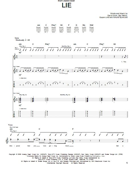 open zoom image for Lie - Guitar TAB, New, Main