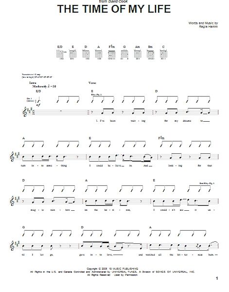 open zoom image for Time Of My Life - Guitar TAB, New, Main