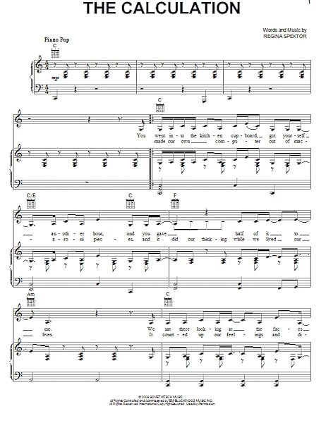open zoom image for The Calculation - Piano/Vocal/Guitar, New, Main