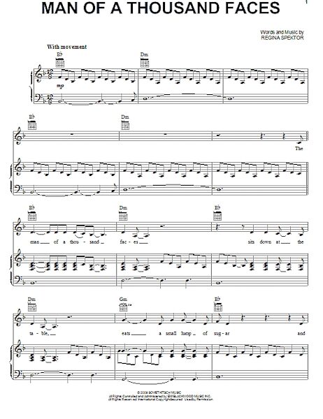 open zoom image for Man Of A Thousand Faces - Piano/Vocal/Guitar, New, Main