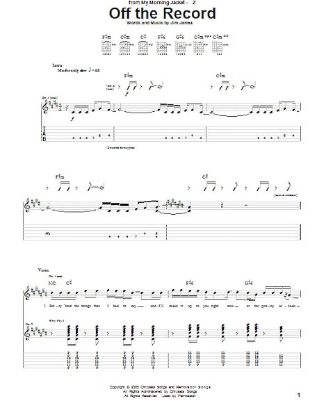 open zoom image for Off The Record - Guitar TAB, New, Main