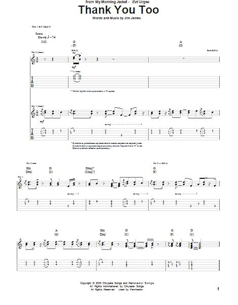 open zoom image for Thank You Too - Guitar TAB, New, Main