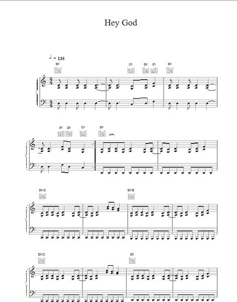 open zoom image for Hey God - Piano/Vocal/Guitar, New, Main